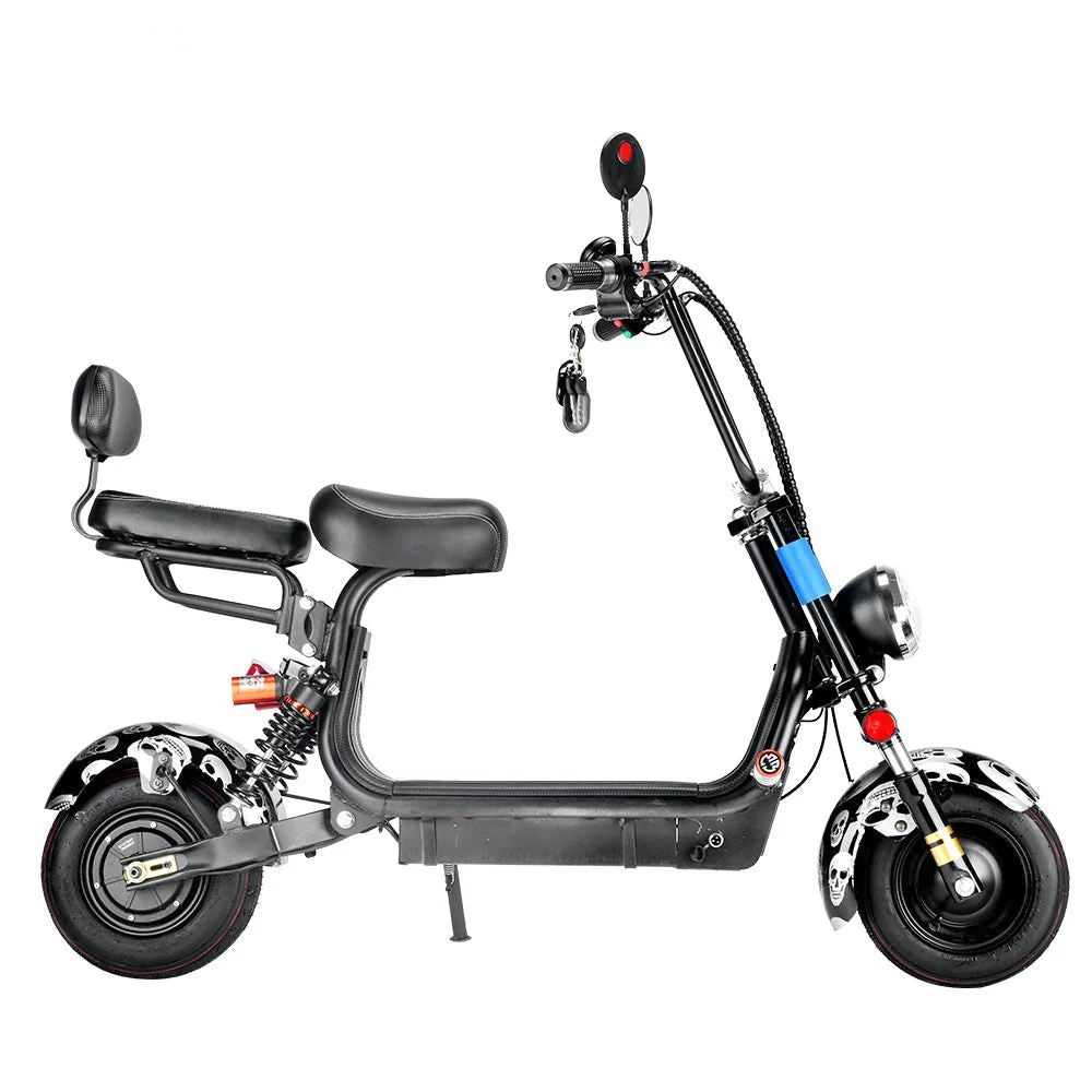 CRONY Small Harley two seat big tires with BT 1000w high power two wheels adult electric scooter Electric Motorcycle BLACK - Image 8