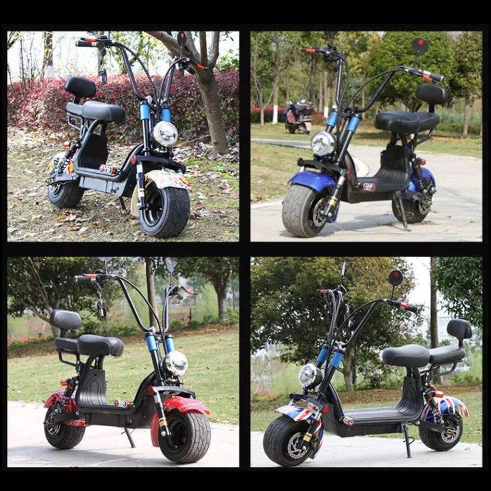 CRONY Small Harley two seat big tires with BT 1000w high power two wheels adult electric scooter Electric Motorcycle Black Spider - Image 14