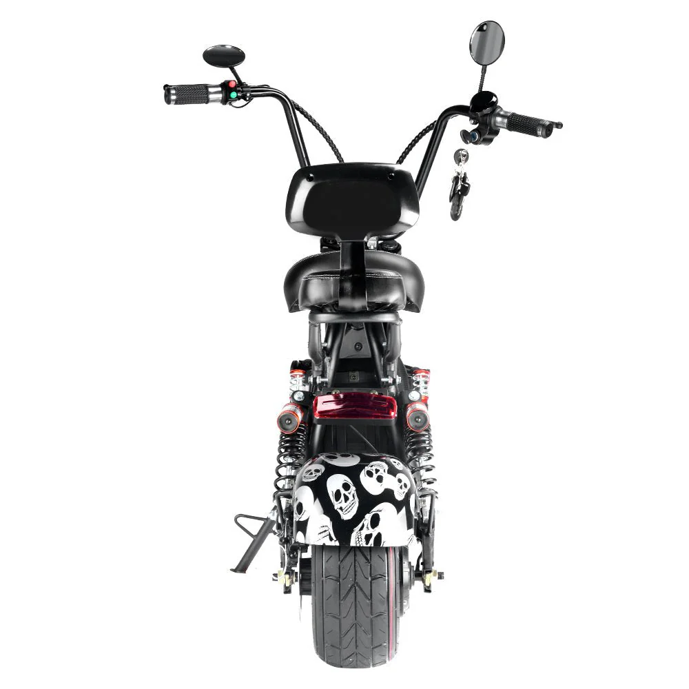 CRONY Small Harley two seat big tires with BT 1000w high power two wheels adult electric scooter Electric Motorcycle Black Spider - Image 7
