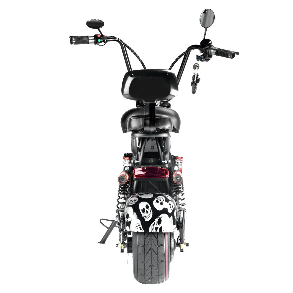 CRONY Small Harley two seat big tires with BT  1000w high power two wheels adult electric scooter Electric Motorcycle UK Flag - Image 6