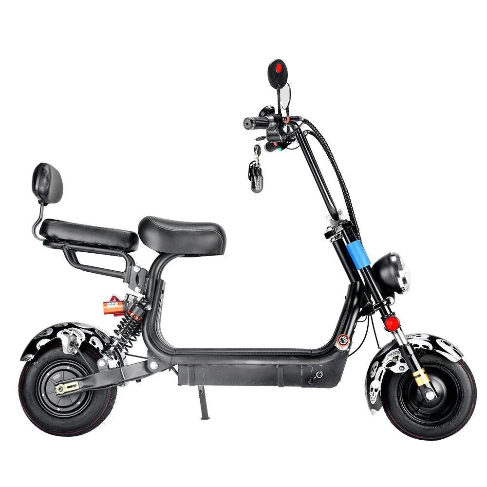 CRONY Small Harley two seat big tires with BT  1000w high power two wheels adult electric scooter Electric Motorcycle UK Flag - Image 8