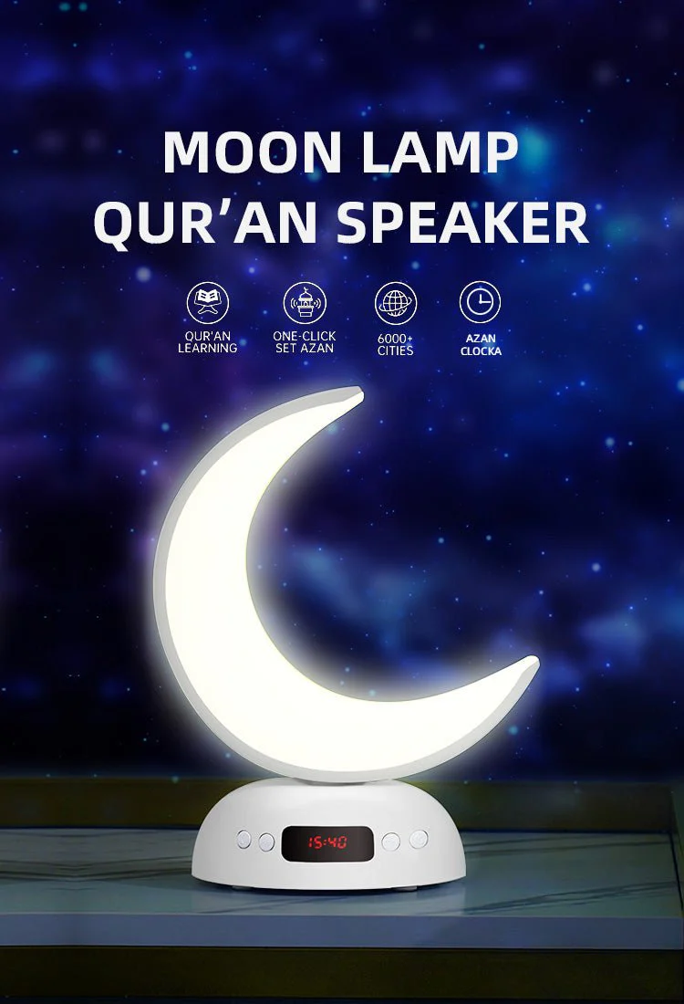 CRONY SQ-902 guran speaker Speaker Quran Led Moon Lamp Aromatherapy Function Azan Alarm Clock Quran Player - Image 10