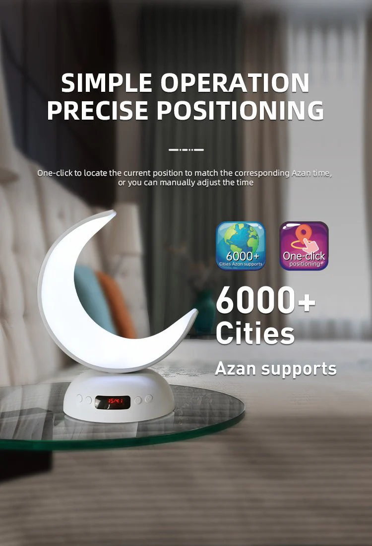 CRONY SQ-902 guran speaker Speaker Quran Led Moon Lamp Aromatherapy Function Azan Alarm Clock Quran Player - Image 14
