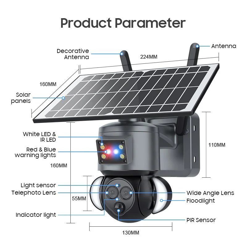 CRONY ST-558-6MP-12X-4G Dual Lens Zoom Solar Battery Camera - Image 3