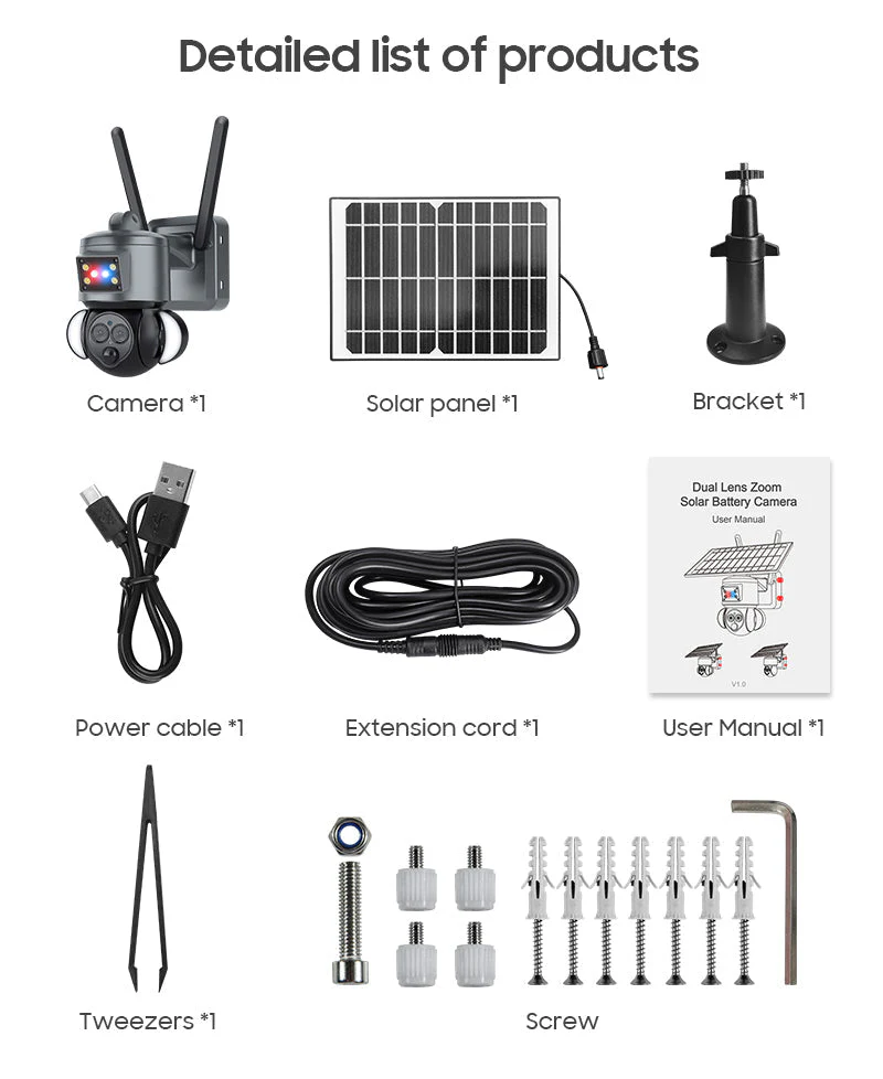 CRONY ST-558-6MP-12X-4G Dual Lens Zoom Solar Battery Camera - Image 4