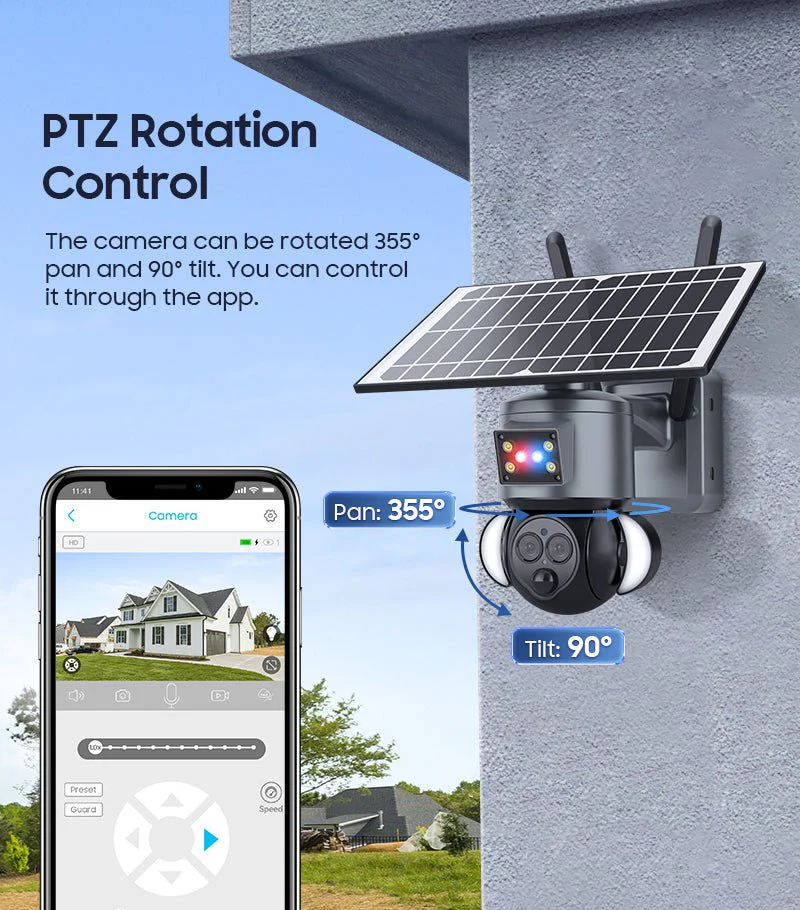 CRONY ST-558-6MP-12X-4G Dual Lens Zoom Solar Battery Camera - Image 7