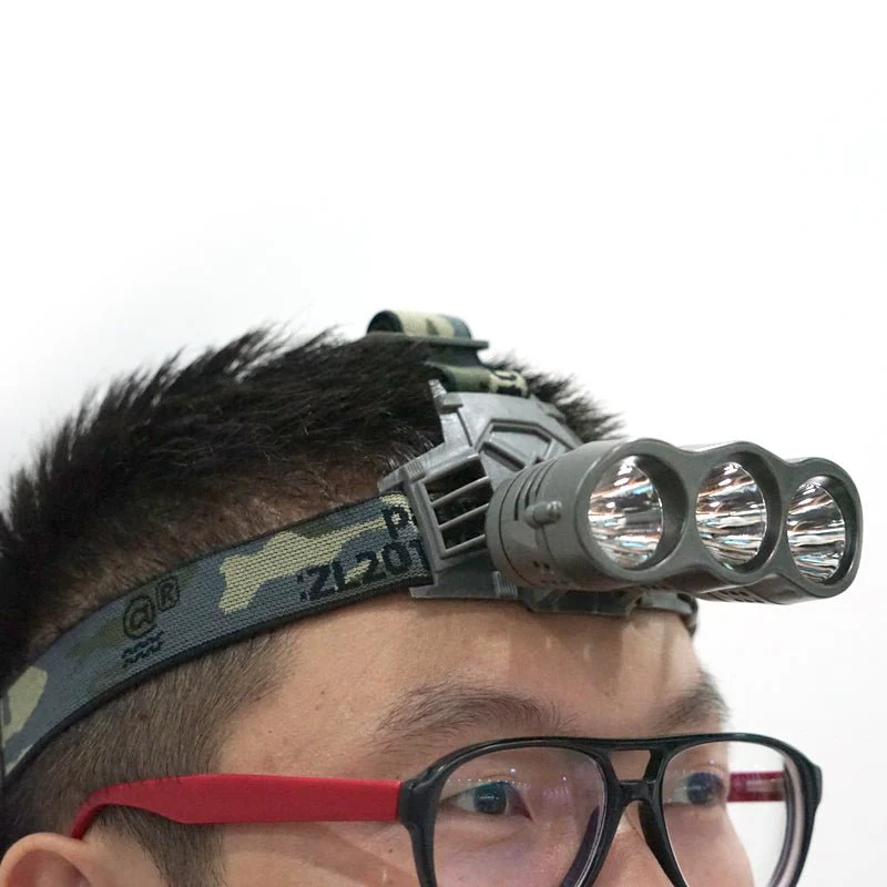 CRONY Strong light high power LED rechargeable 3 head light source headlight bulb outdoor - Image 2
