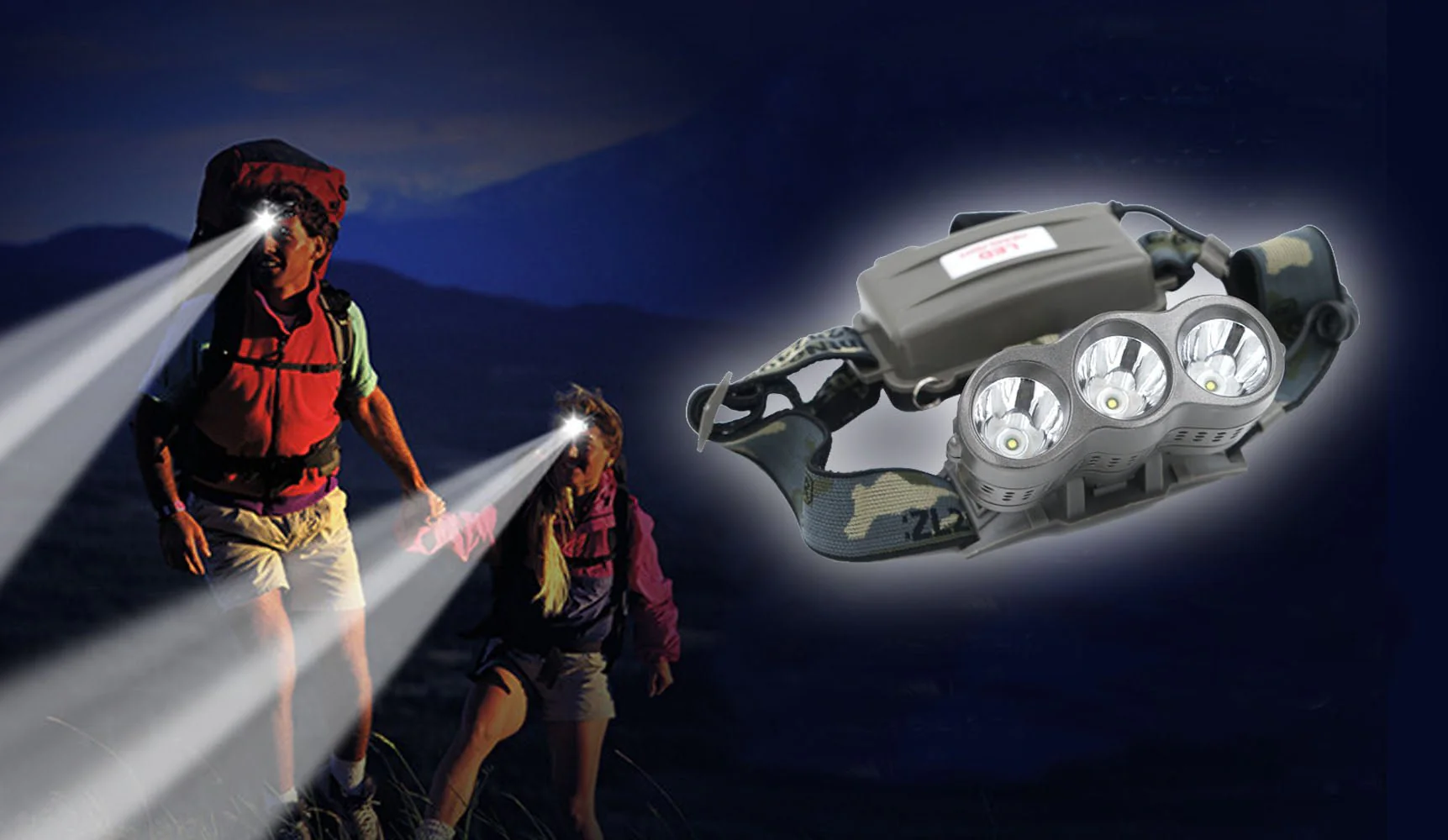 CRONY Strong light high power LED rechargeable 3 head light source headlight bulb outdoor - Image 4