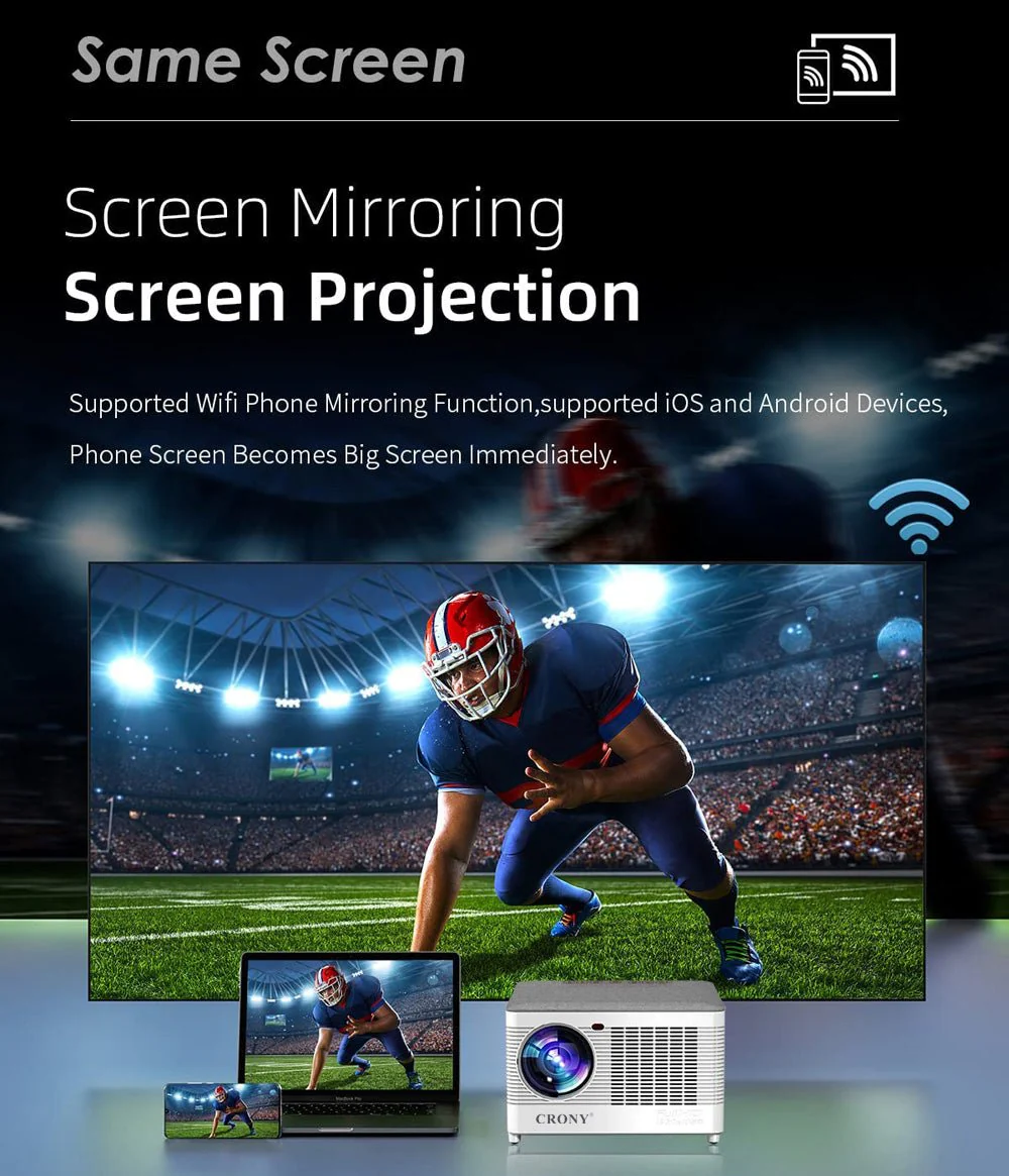 CRONY T55A Projector 5G WiFi Bluetooth Nativo Full HD 1920X1080p Suporte 4K Home Theater para iOS Android - Image 3