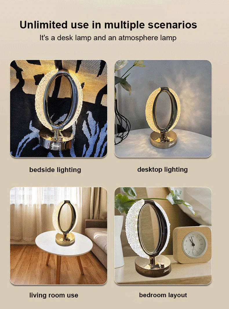 CRONY Three-color touch charging star eye lamp Modern Luxury Crystal Desk Lamp Bedroom Portable Night Light - Image 12