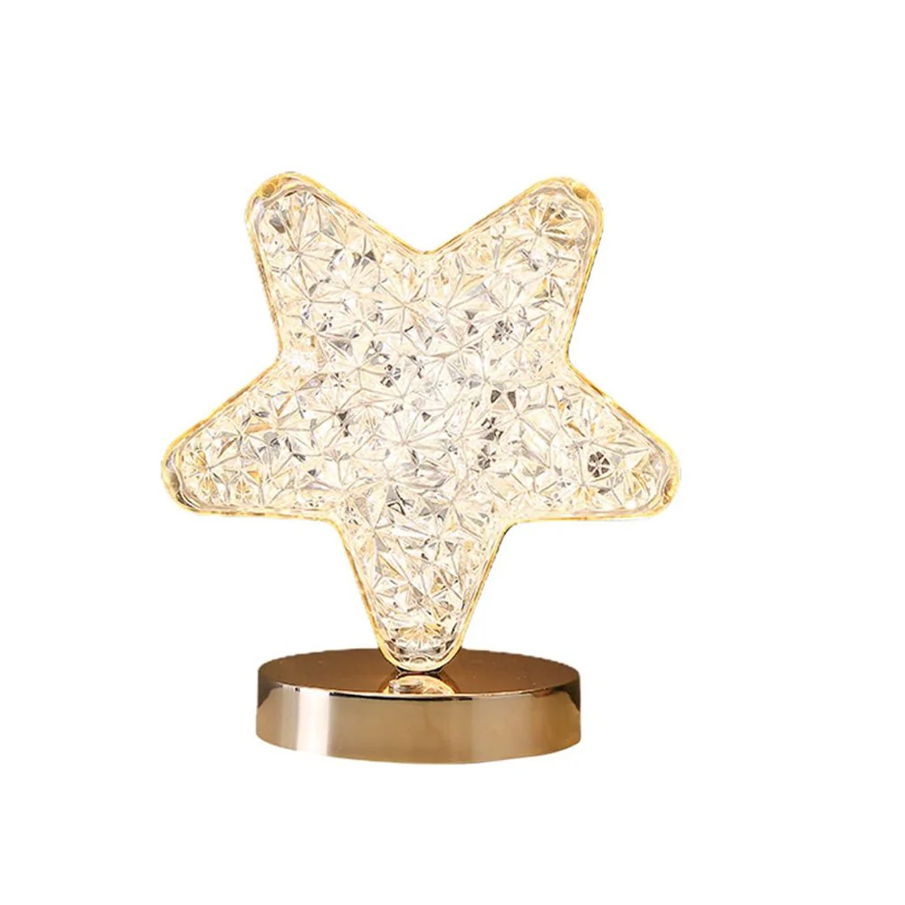 CRONY Three-color touch charging star eye lamp Modern Luxury Crystal Desk Lamp Bedroom Portable Night Light - Image 14