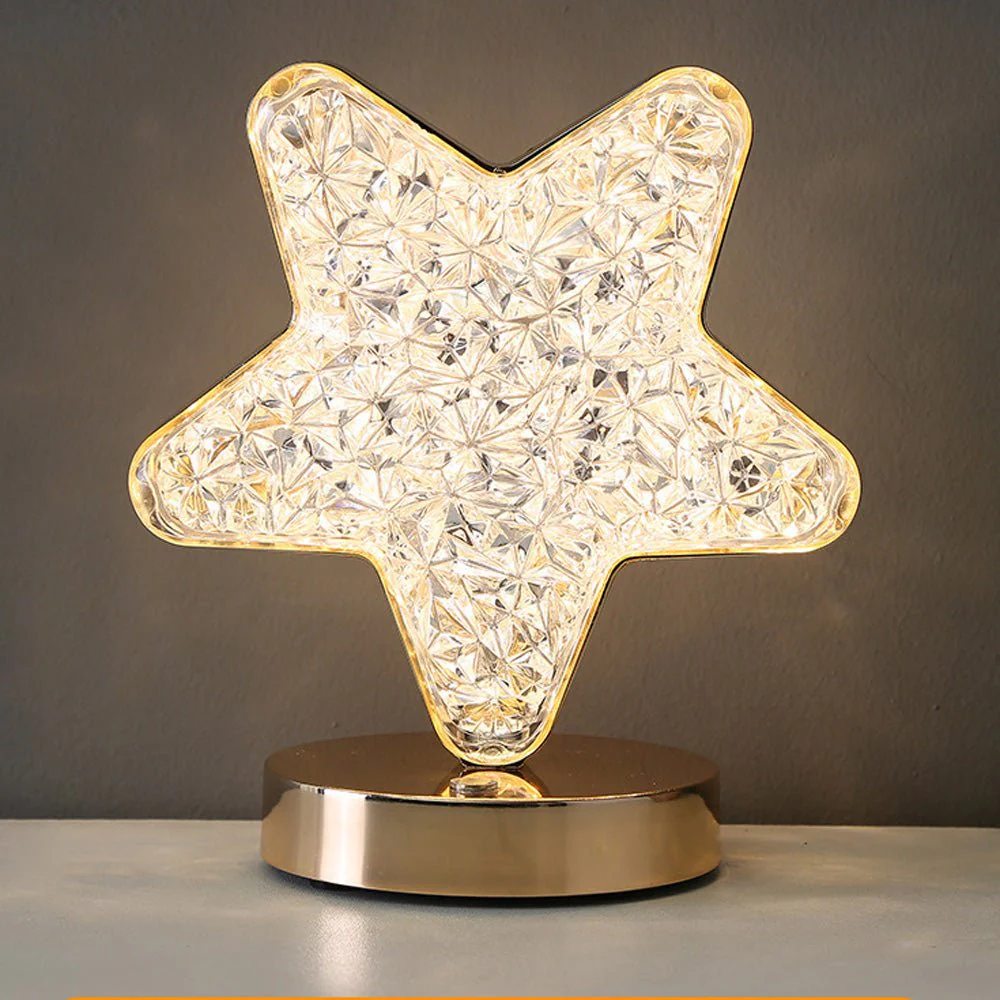 CRONY Three-color touch charging star eye lamp Modern Luxury Crystal Desk Lamp Bedroom Portable Night Light - Image 16