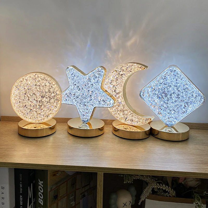CRONY Three-color touch charging star eye lamp Modern Luxury Crystal Desk Lamp Bedroom Portable Night Light - Image 18