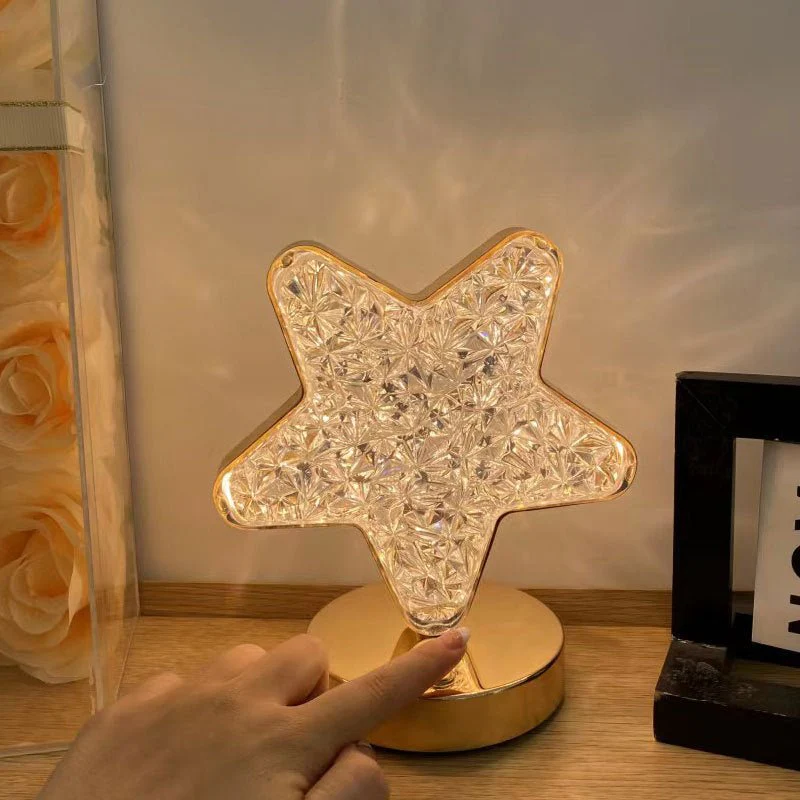 CRONY Three-color touch charging star eye lamp Modern Luxury Crystal Desk Lamp Bedroom Portable Night Light - Image 21