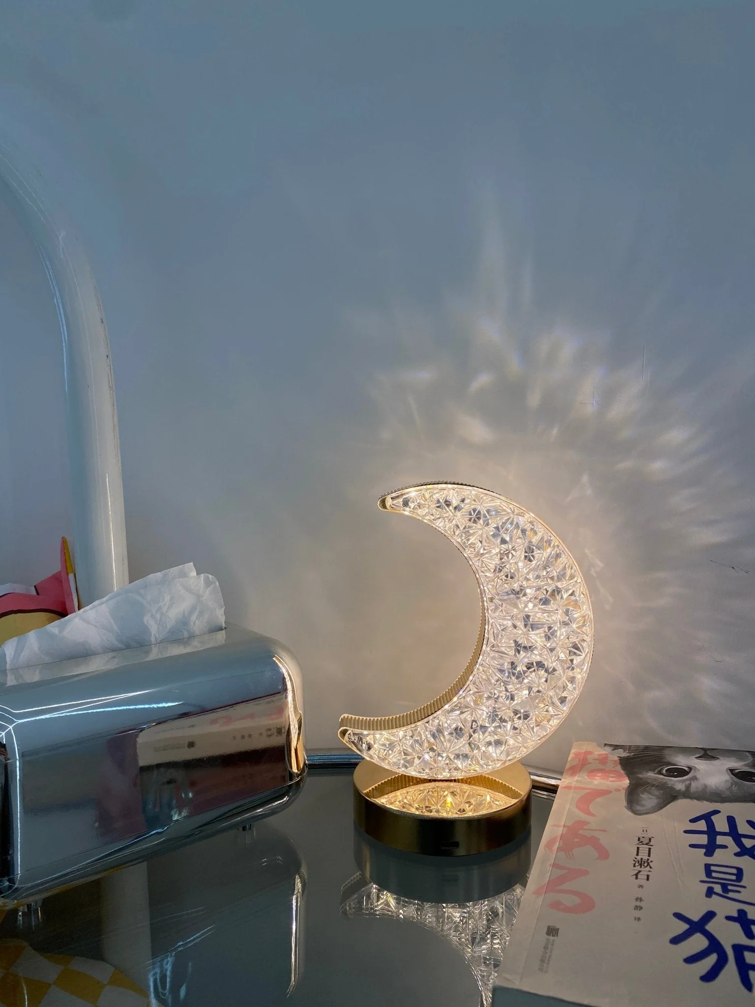 CRONY Three-color touch charging star eye lamp Modern Luxury Crystal Desk Lamp Bedroom Portable Night Light - Image 26