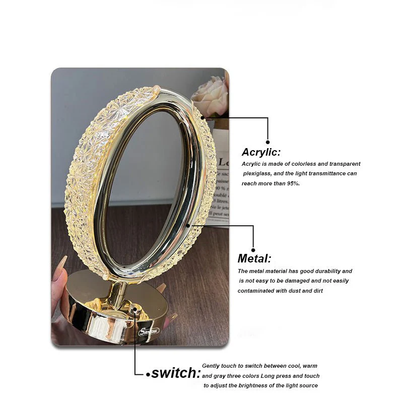 CRONY Three-color touch charging star eye lamp Modern Luxury Crystal Desk Lamp Bedroom Portable Night Light - Image 3