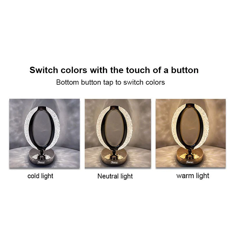 CRONY Three-color touch charging star eye lamp Modern Luxury Crystal Desk Lamp Bedroom Portable Night Light - Image 6