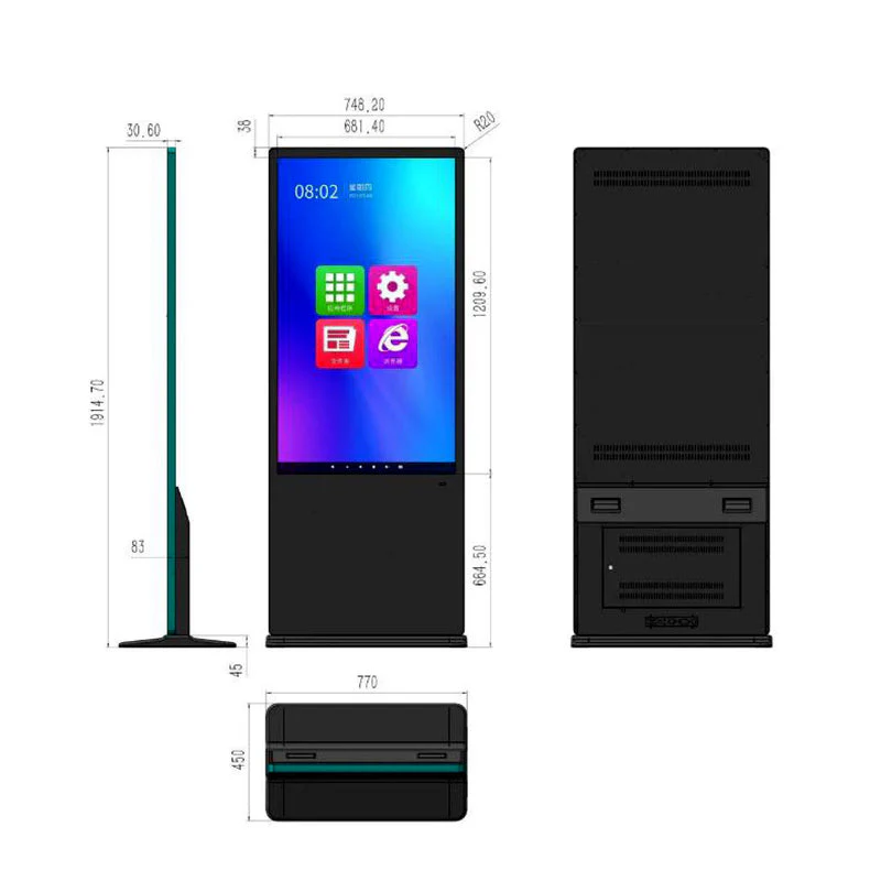 CRONY TX55-2 55 Inch 4K Interactive Touch Screen Smart Display Android 11 LED Panel Dual Speaker Advertising machine - Image 2