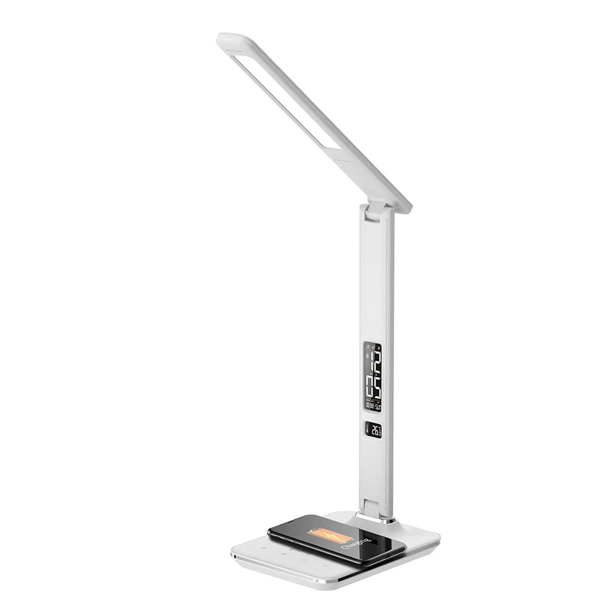 CRONY U13Q Table Lamp with wirelese charge-night light Clock LED Desk Lamp with Built-in Wireless Charger & Alarm Clock