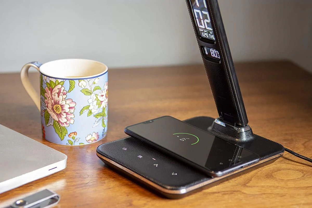 CRONY U13Q Table Lamp with wirelese charge-night light Clock LED Desk Lamp with Built-in Wireless Charger & Alarm Clock - Image 6