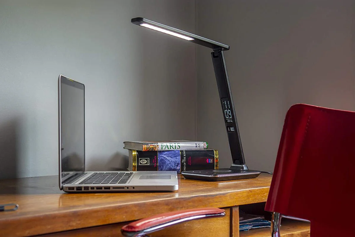CRONY U13Q Table Lamp with wirelese charge-night light Clock LED Desk Lamp with Built-in Wireless Charger & Alarm Clock - Image 7