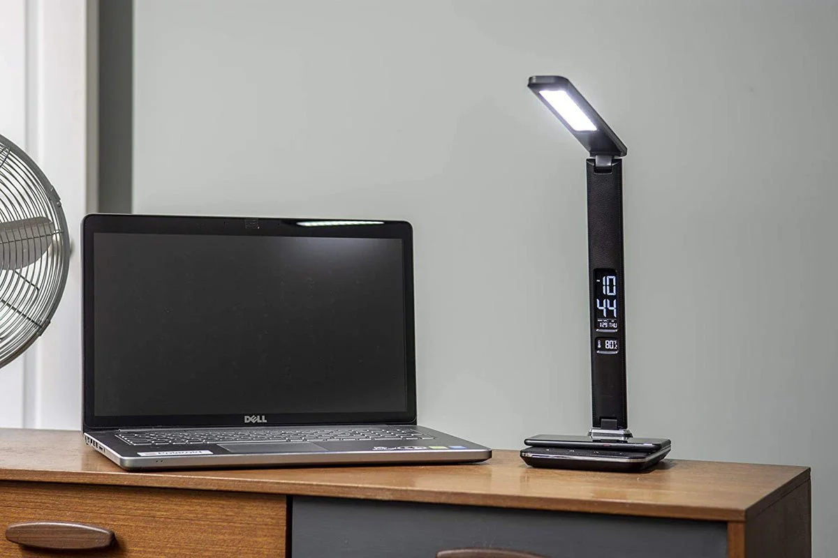 CRONY U13Q Table Lamp with wirelese charge-night light Clock LED Desk Lamp with Built-in Wireless Charger & Alarm Clock - Image 8