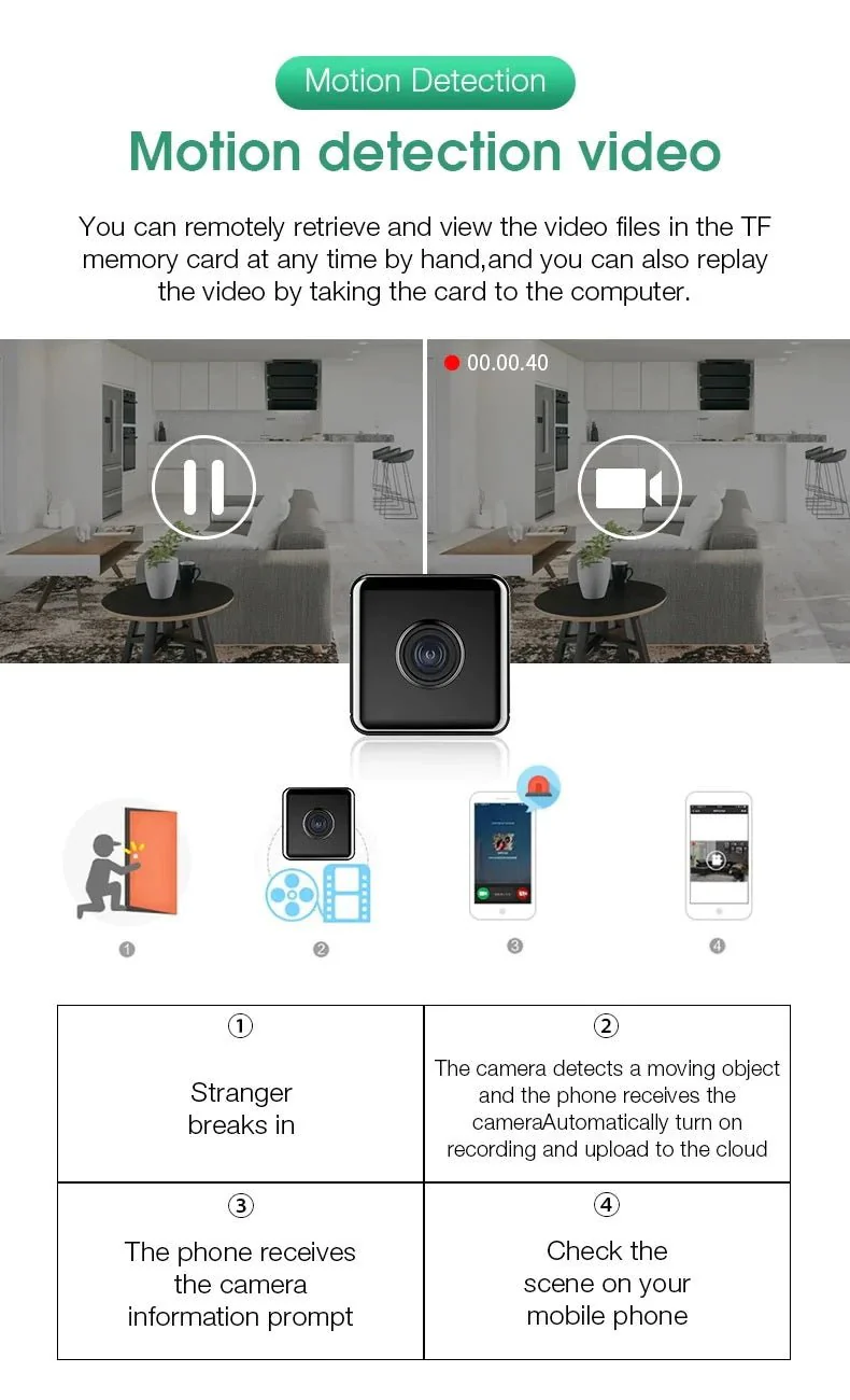 CRONY W10 Wifi iWFCam 1080P Camera HD Mini Wireless Wifi Camera with Motion Detection - Image 10