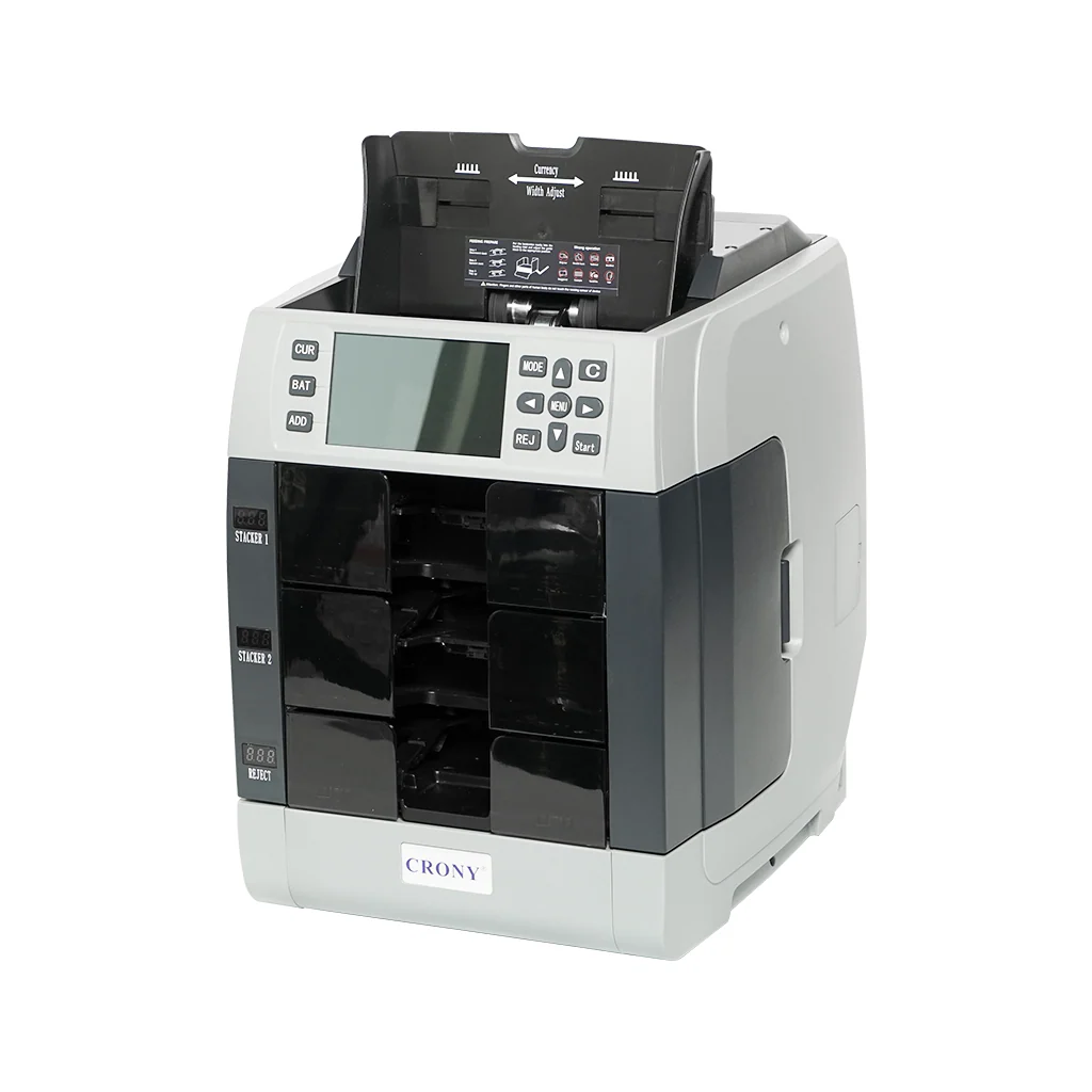 CRONY Banknote Verifiers WR8301 2+1 Multi Currency Mix Value Money sorter Pocket Money Counter and Sorter