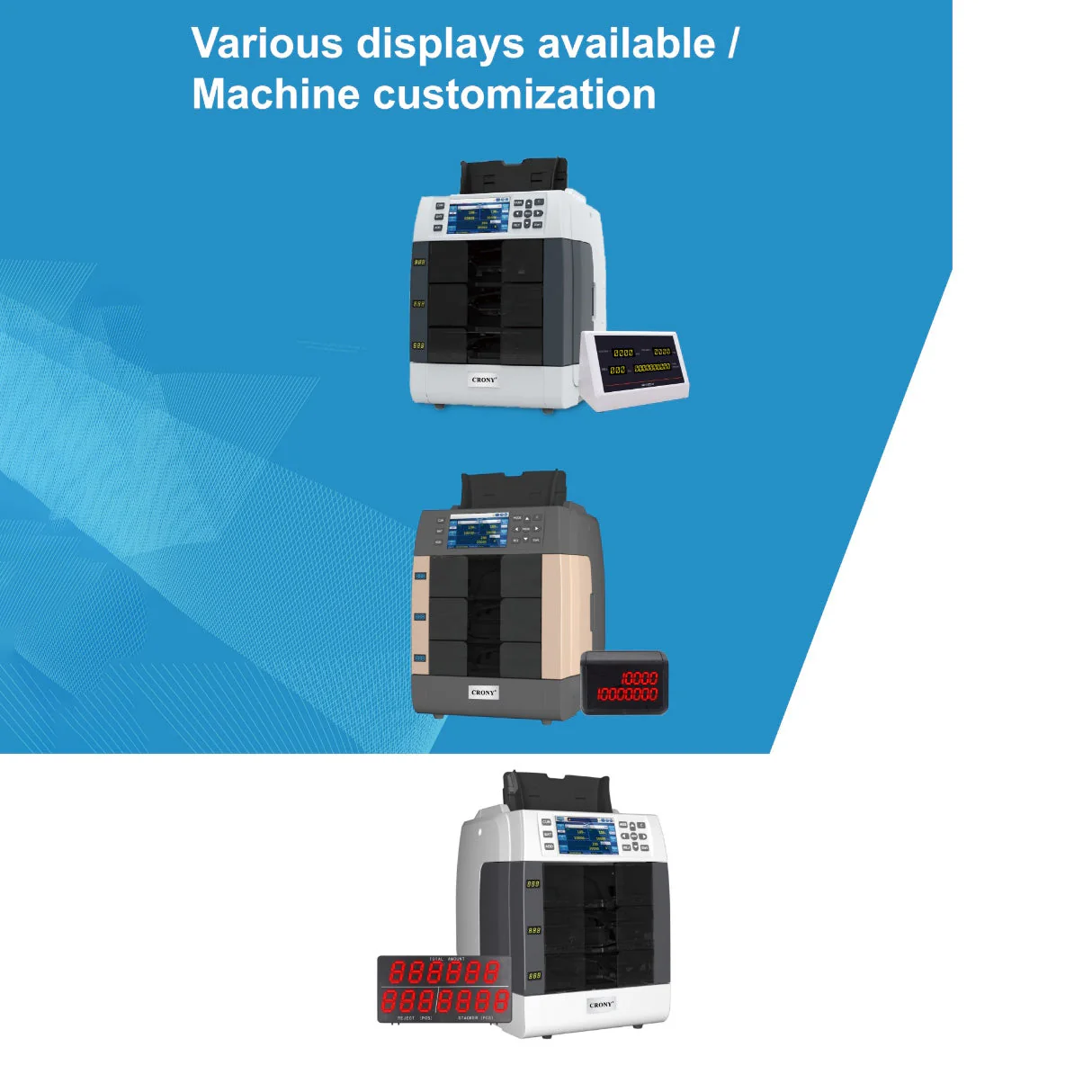CRONY Banknote Verifiers WR8301 2+1 Multi Currency Mix Value Money sorter Pocket Money Counter and Sorter - Image 18