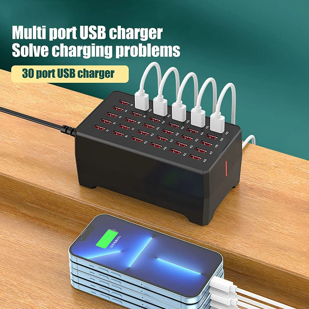 CRONY WT268 30USB PORTS Smart Charger Station 150W Safe Fast Charging USB Charging Station - Image 2