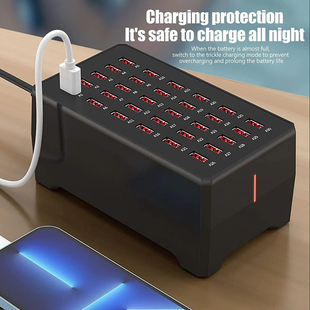 CRONY WT268 30USB PORTS Smart Charger Station 150W Safe Fast Charging USB Charging Station - Image 8
