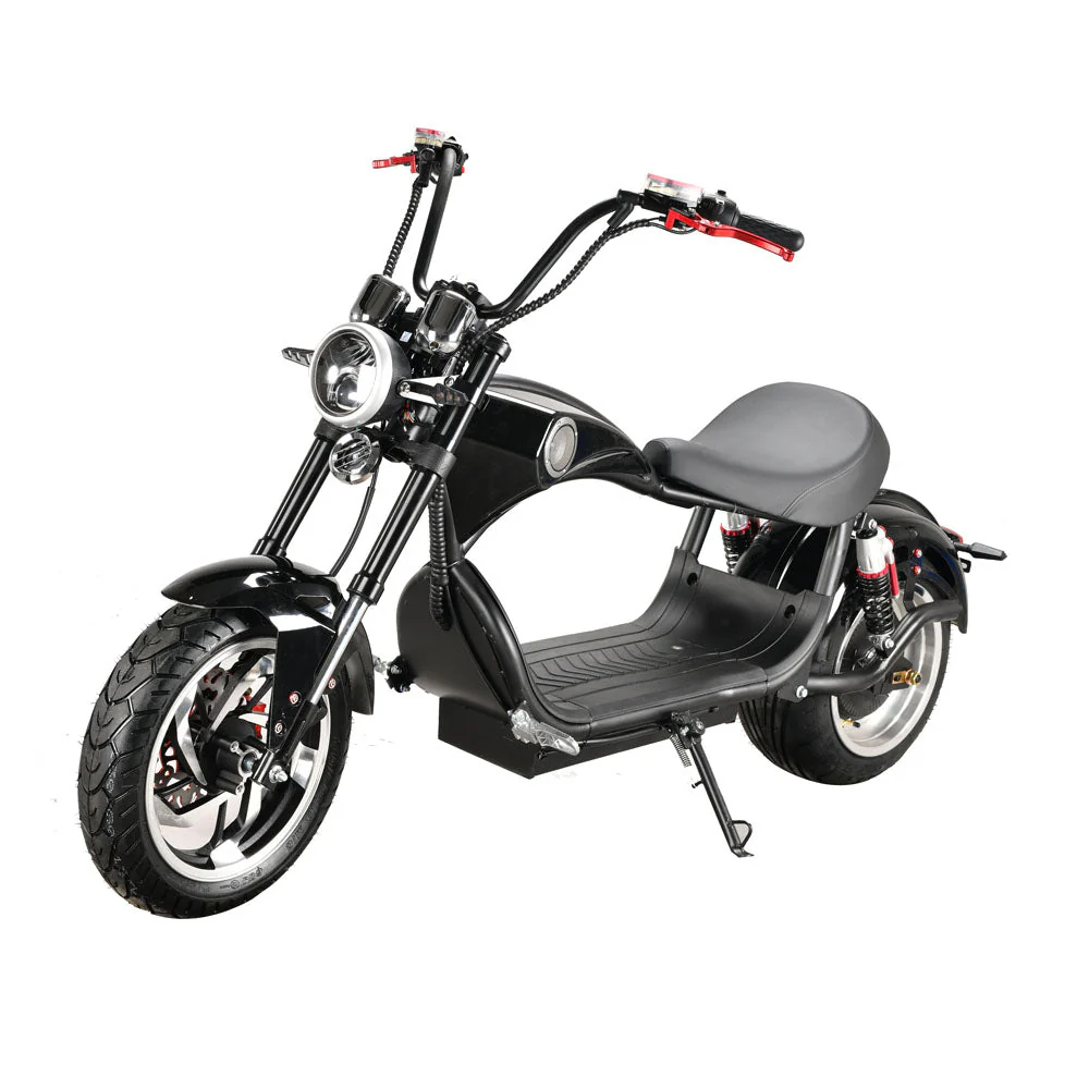 CRONY NEW X1 Harley Electrocar car With BT Speaker 65KM/H Electrocar car Citycoco Fat Tire Electric Motorcycle Black