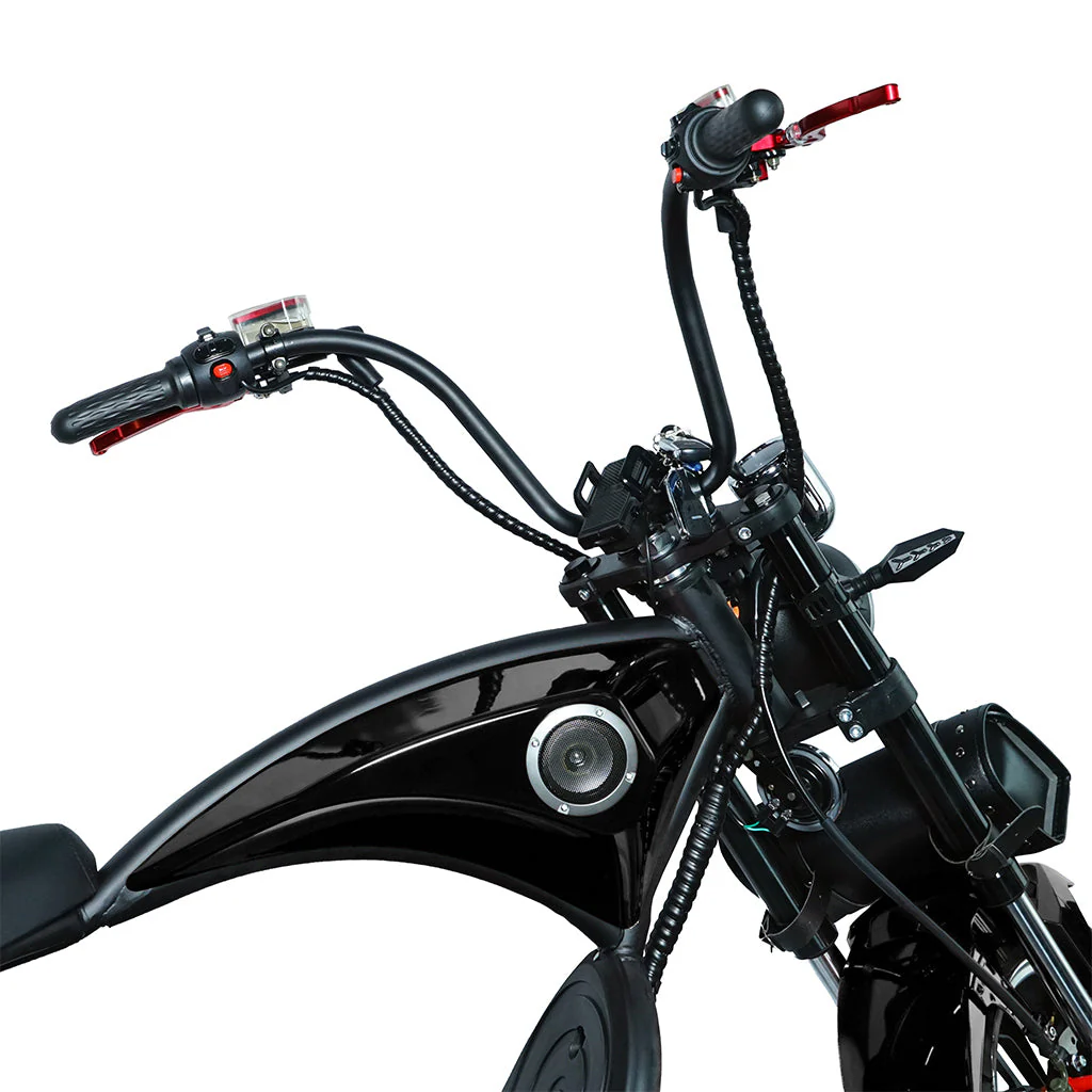 CRONY NEW X1 Harley Electrocar car With BT Speaker 65KM/H Electrocar car Citycoco Fat Tire Electric Motorcycle Black - Image 7