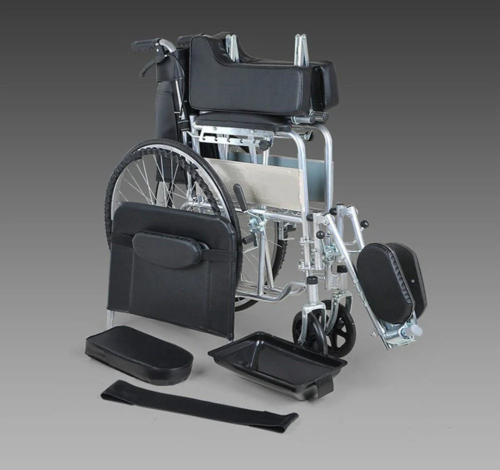 CRONY XT-D-004 Hand-pushed semi-lying wheelchair With toilet Convenient four-brake wheelchair, multifunctional folding Wheelchairs - Image 2
