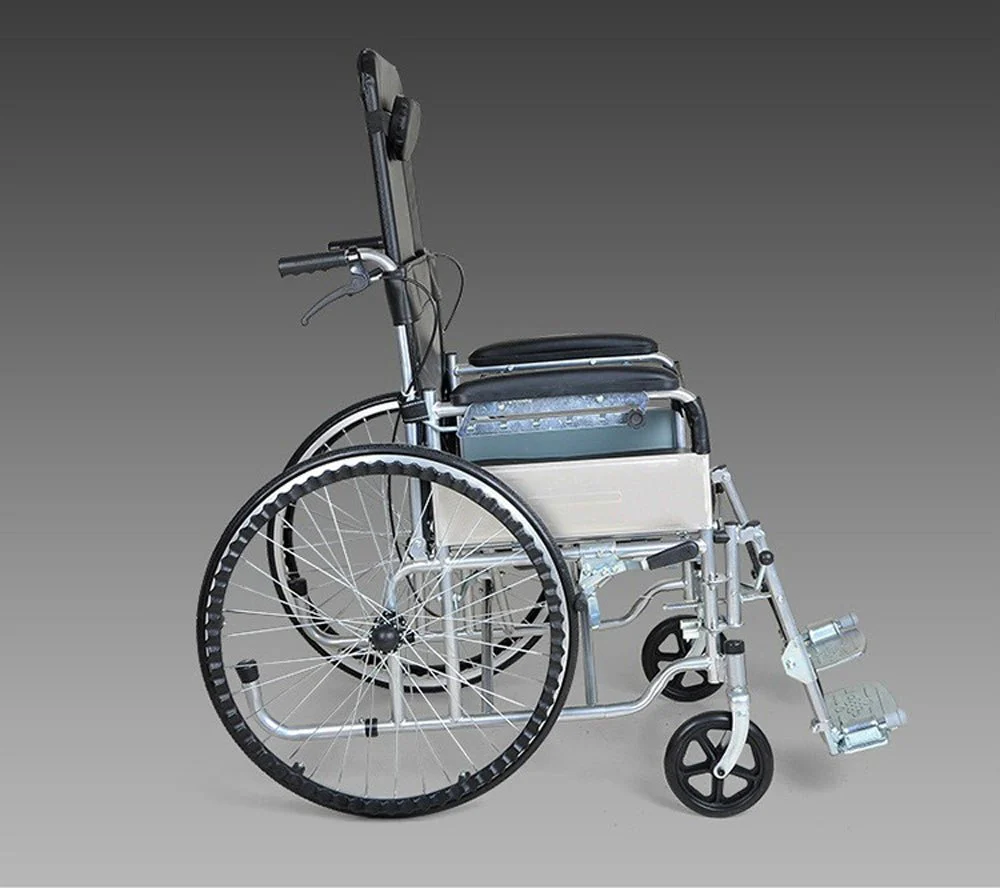 CRONY XT-D-004 Hand-pushed semi-lying wheelchair With toilet Convenient four-brake wheelchair, multifunctional folding Wheelchairs - Image 3