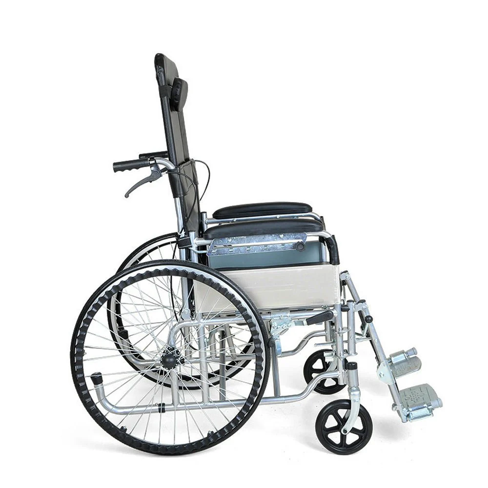 CRONY XT-D-004 Hand-pushed semi-lying wheelchair With toilet Convenient four-brake wheelchair, multifunctional folding Wheelchairs - Image 5
