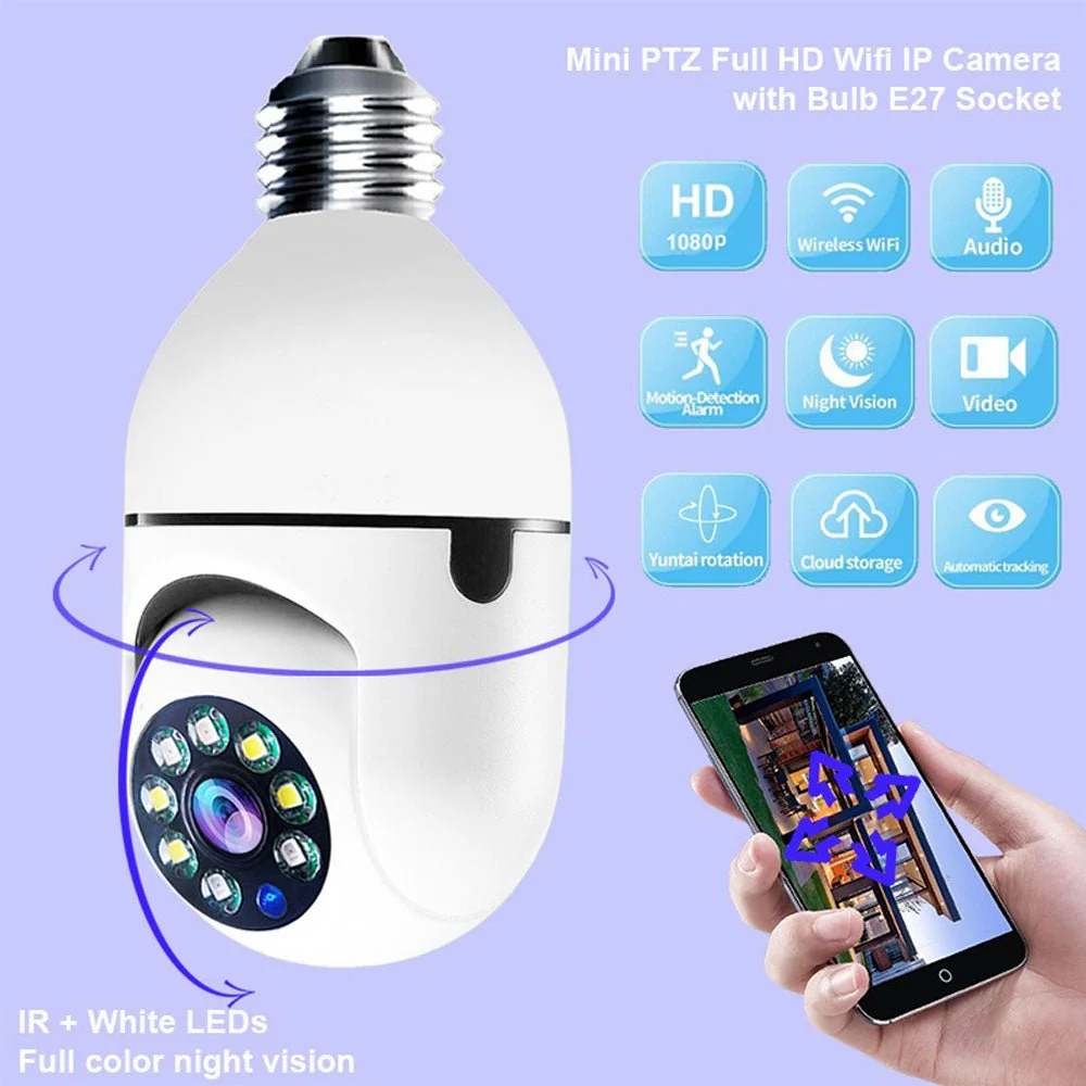 CRONY Y23 JXLCAM light bulb IP Camera body motion tracking night vision motion detection two-way audio - Image 3