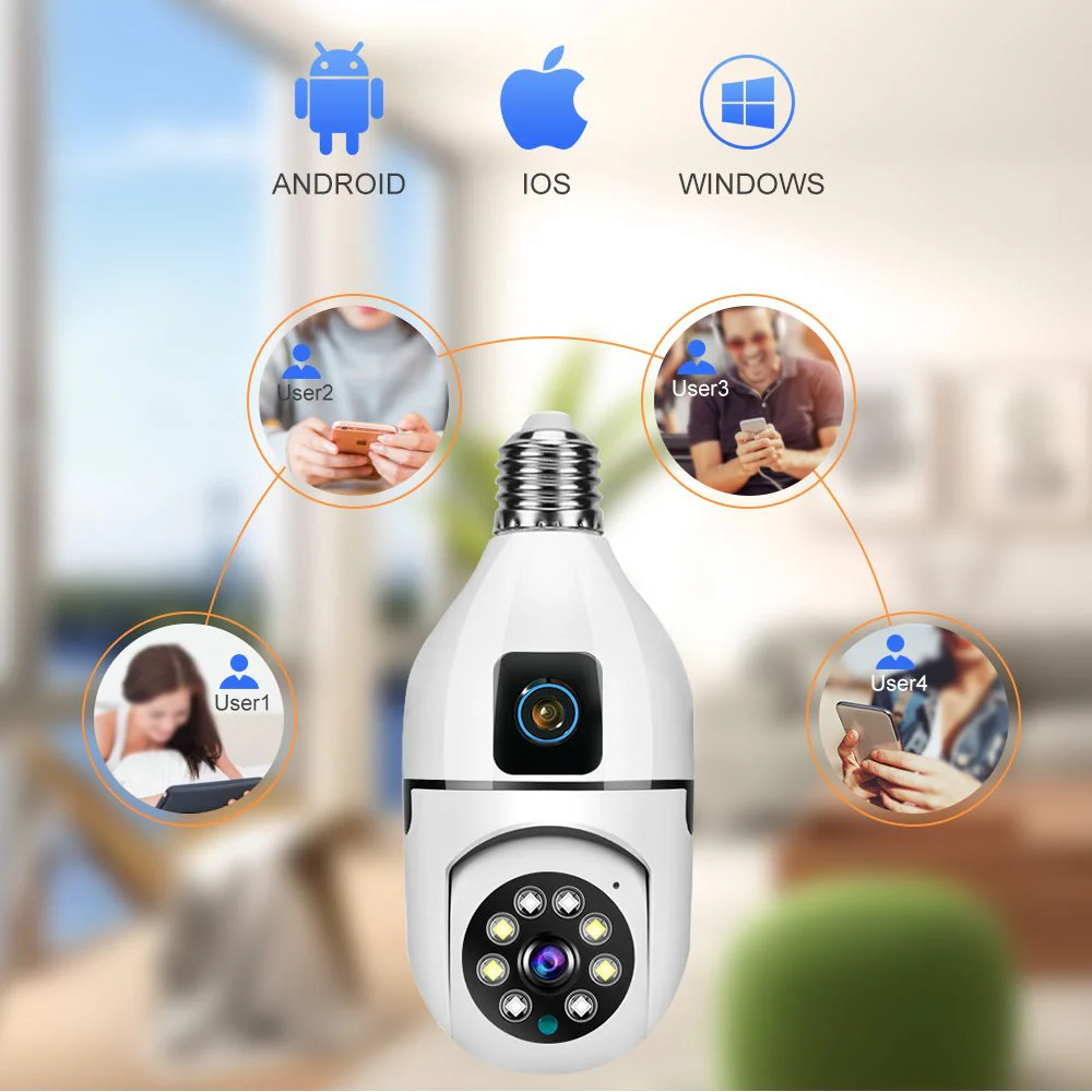 CRONY Y27 V380 1080P WIFI Bulb Camera Wireless Baby Monitor Dual Lens Color Night Vision Two-Way Audio - Image 9