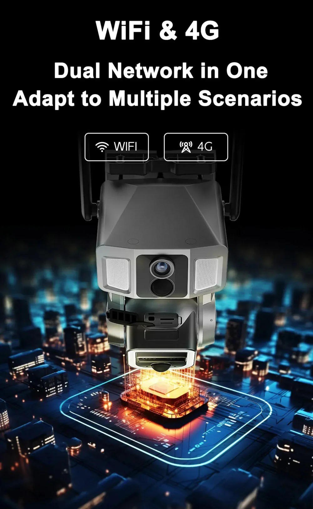 CRONY Y7A 4G-WiFi-4K-8MP(10X) Solar Triple-lens Linkage Camera CCTV 9W Solar Panel - Image 13