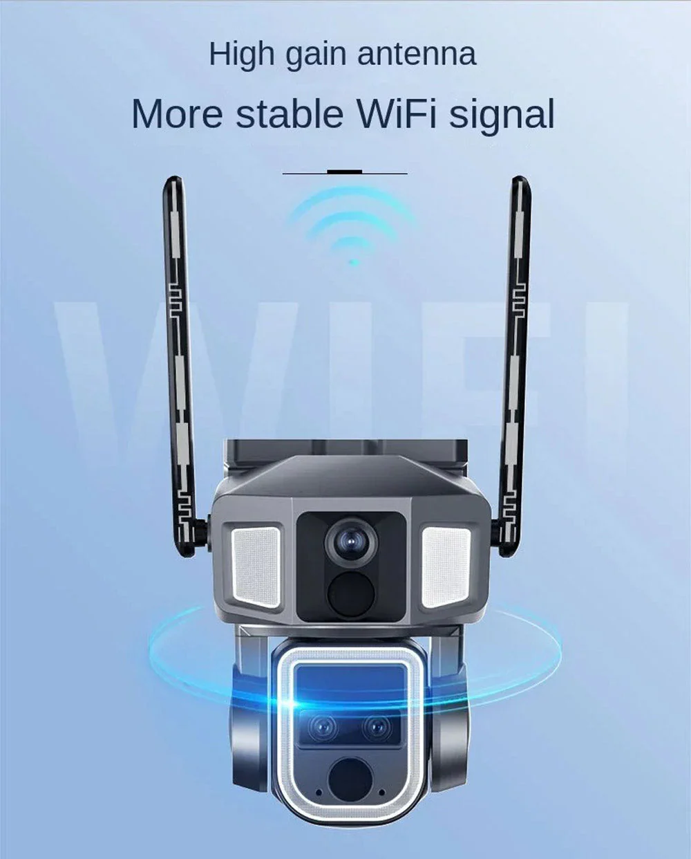 CRONY Y7A 4G-WiFi-4K-8MP(10X) Solar Triple-lens Linkage Camera CCTV 9W Solar Panel - Image 2