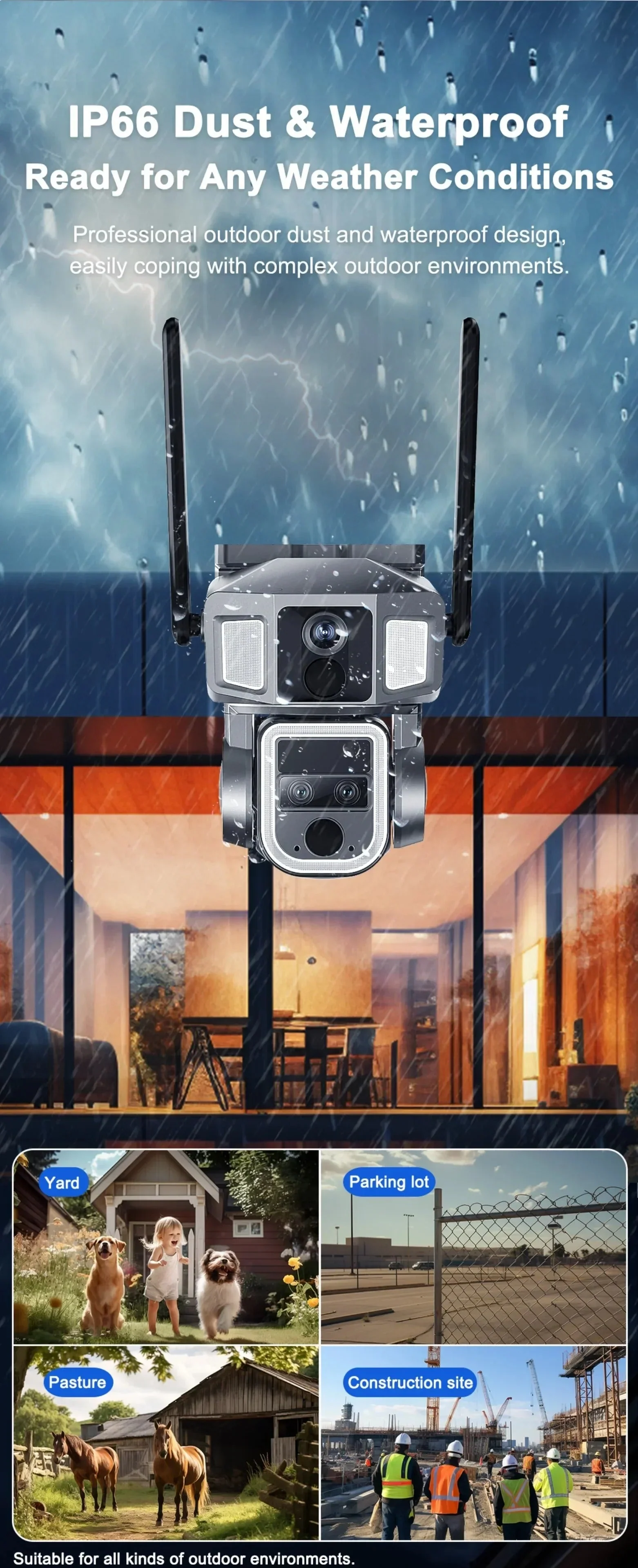 CRONY Y7A 4G-WiFi-4K-8MP(10X) Solar Triple-lens Linkage Camera CCTV 9W Solar Panel - Image 20