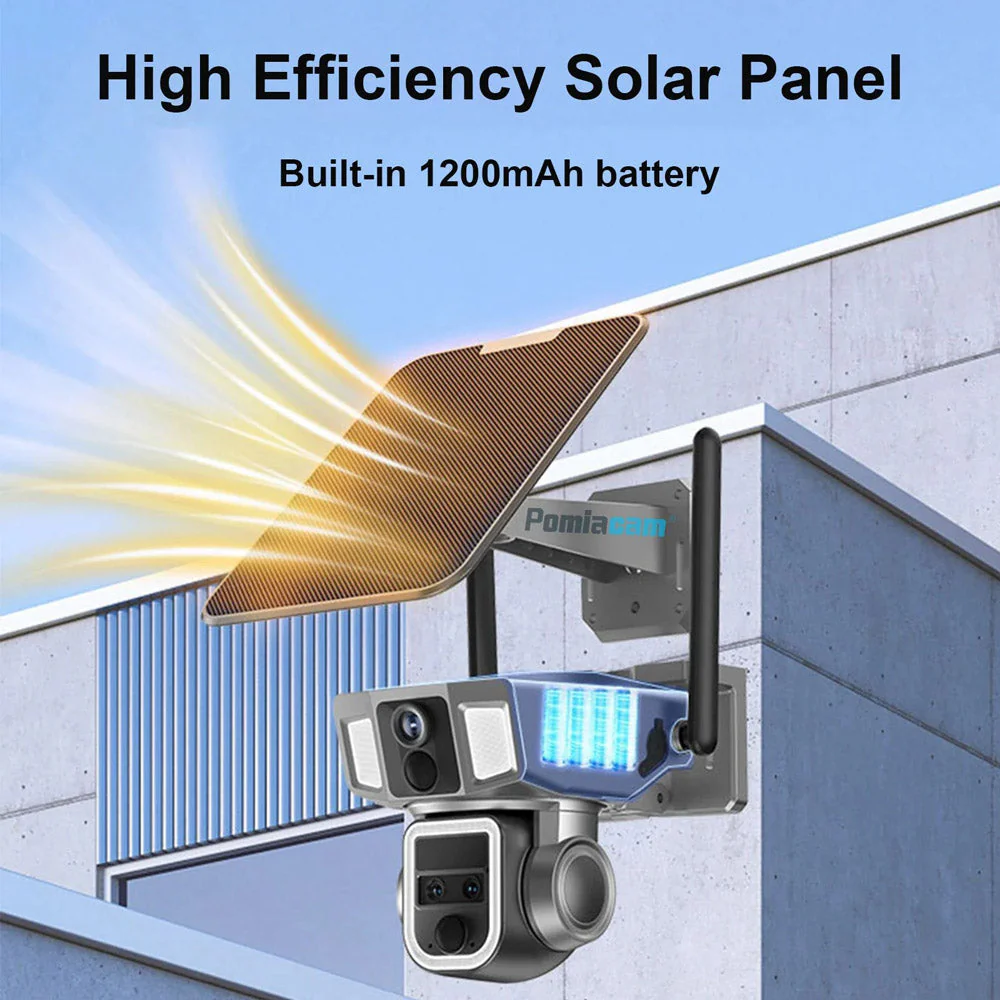 CRONY Y7A 4G-WiFi-4K-8MP(10X) Solar Triple-lens Linkage Camera CCTV 9W Solar Panel - Image 3