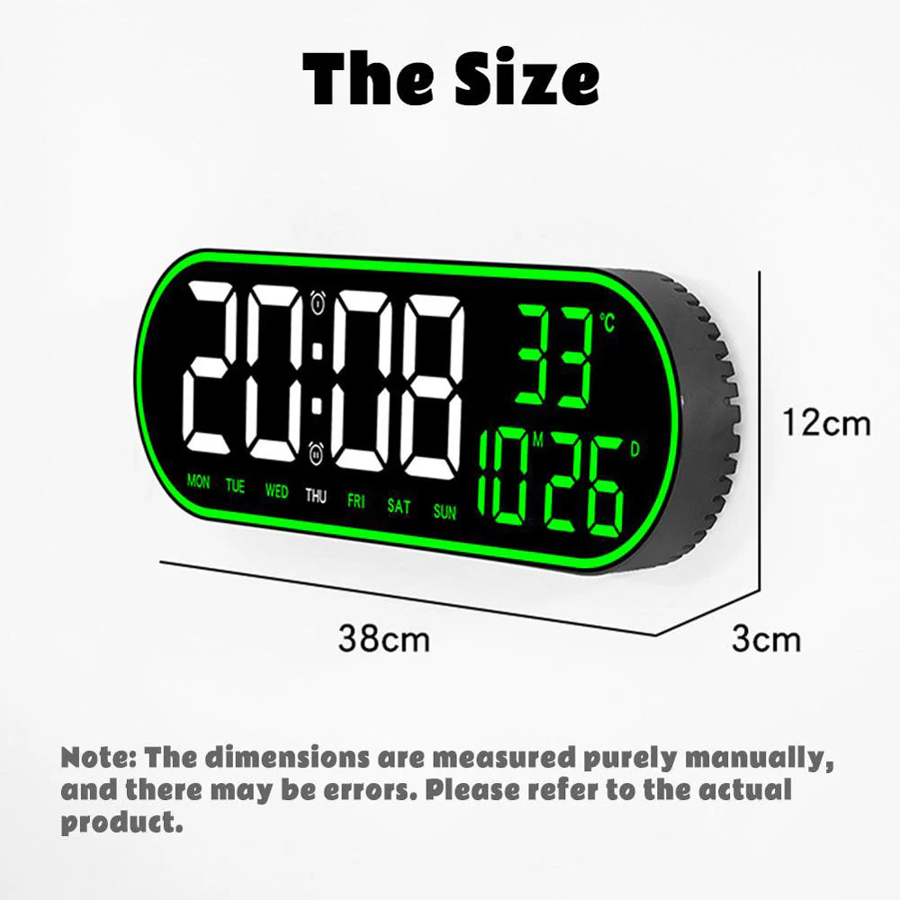 CRPONY 8021 White+Blue Electronic Clock Display 5 Adjustable Brightness Wall Clock For Home Farmhouse Office - Image 11