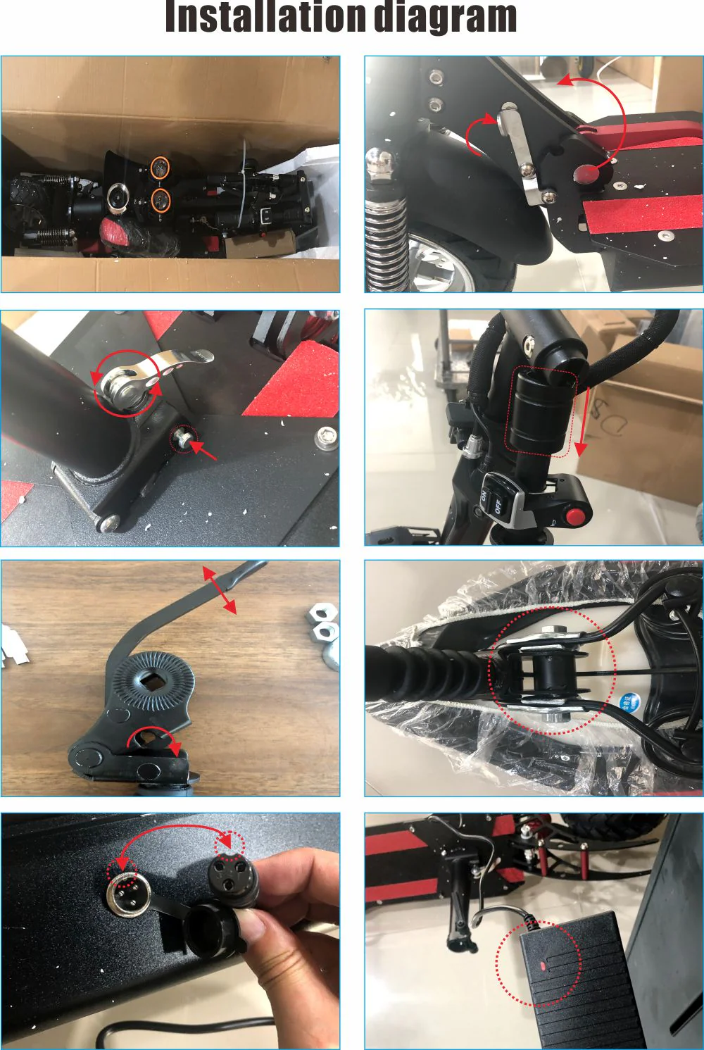 CRONY Dk-10 Dual Drive Electric Scooter 2200Wx2 60V 13AH  40-70KM Range Disc Brakes Front Rear Suspension Aluminum Alloy Frame 11 Off-Road Tires Triple LED Headlamps Single Seat For Outdoor Road - Image 11