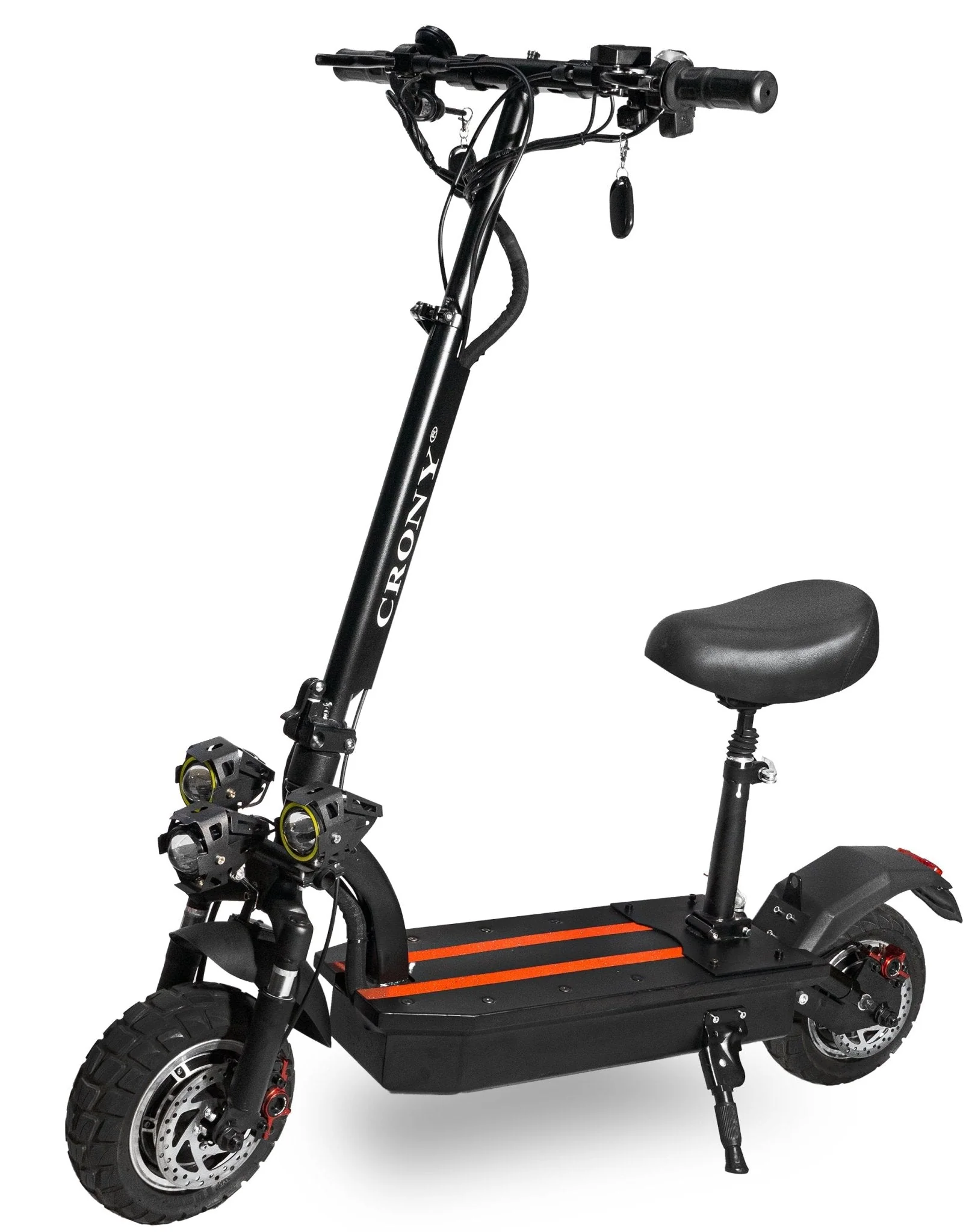 CRONY Dk-10 Dual Drive Electric Scooter 2200Wx2 60V 13AH  40-70KM Range Disc Brakes Front Rear Suspension Aluminum Alloy Frame 11 Off-Road Tires Triple LED Headlamps Single Seat For Outdoor Road - Image 19