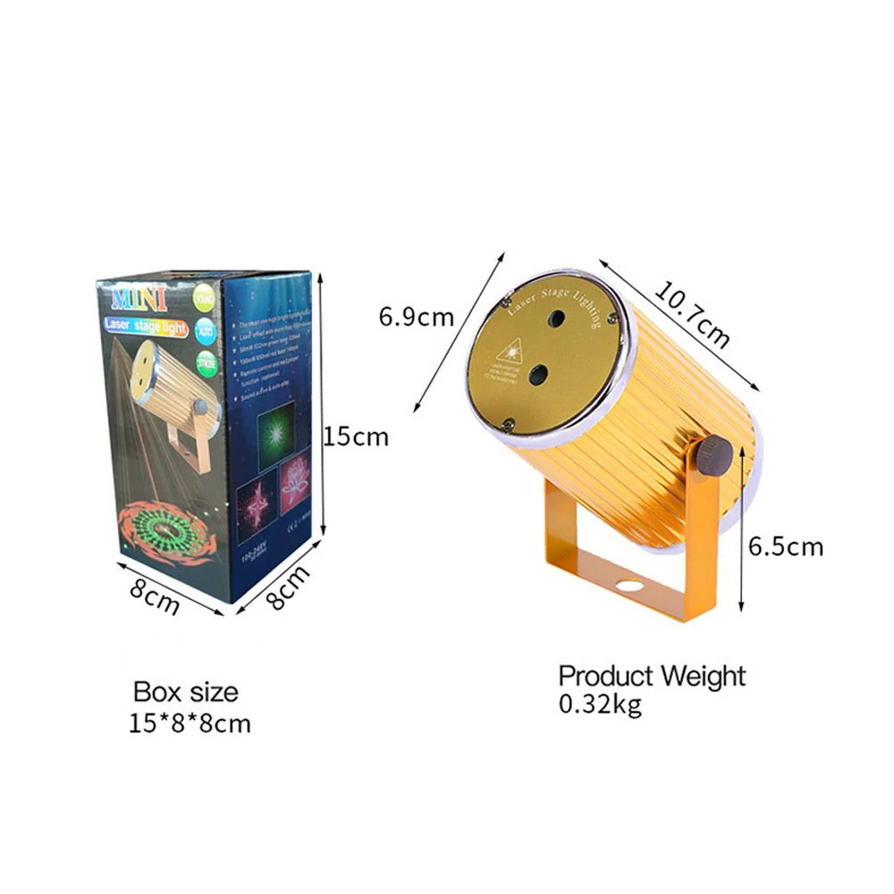 CRONY Double hole cylinder laser lamp USB laser light star light strobe laser light - Image 3