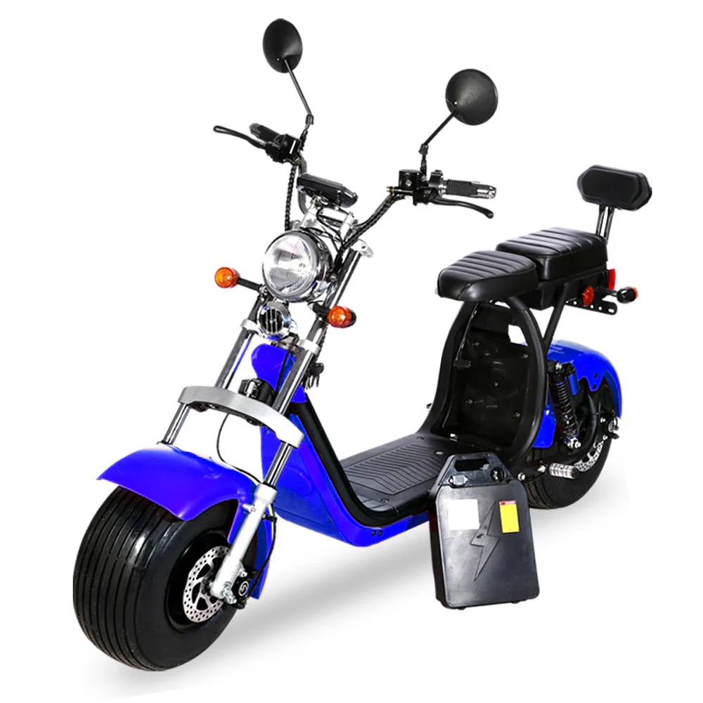 CRONY G-029 3000W Electric Motorcycle Motorbike High Speed Harley tyre Double Seat with double battery | Blue - Image 2