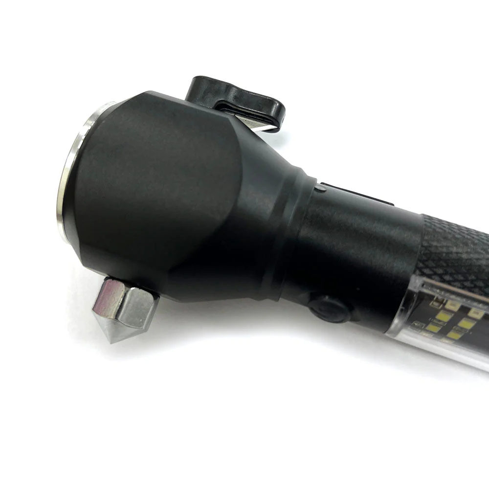 H04-T01 Solar Powered Tactical Flashlight Multi Function Outdoor Car LED Flashlight Ultra Bright Torch Light, with Safety Hammer - Image 7