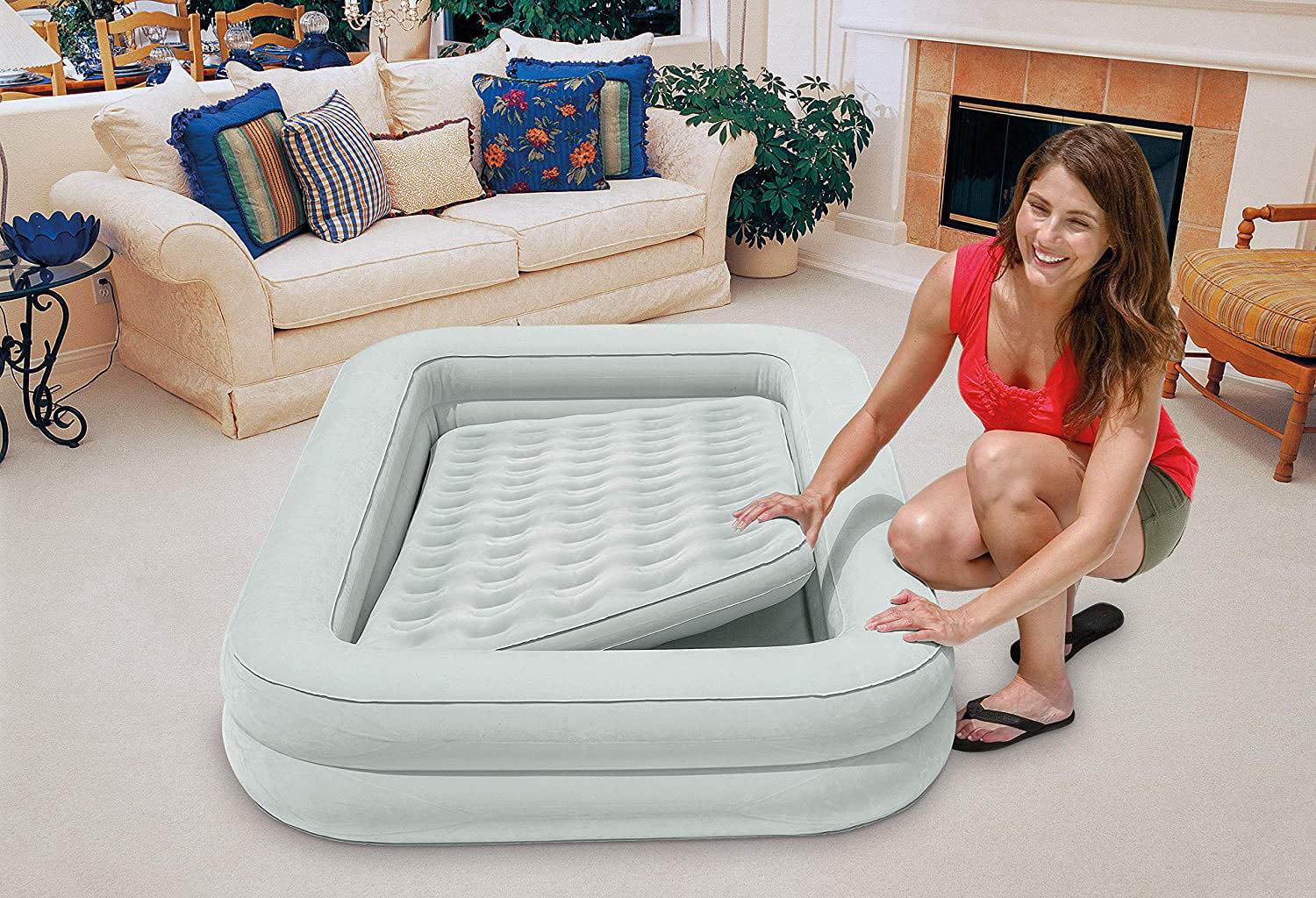 Intex 66810NP Floque + Airbed Air Bed Inflator Travel - Image 4