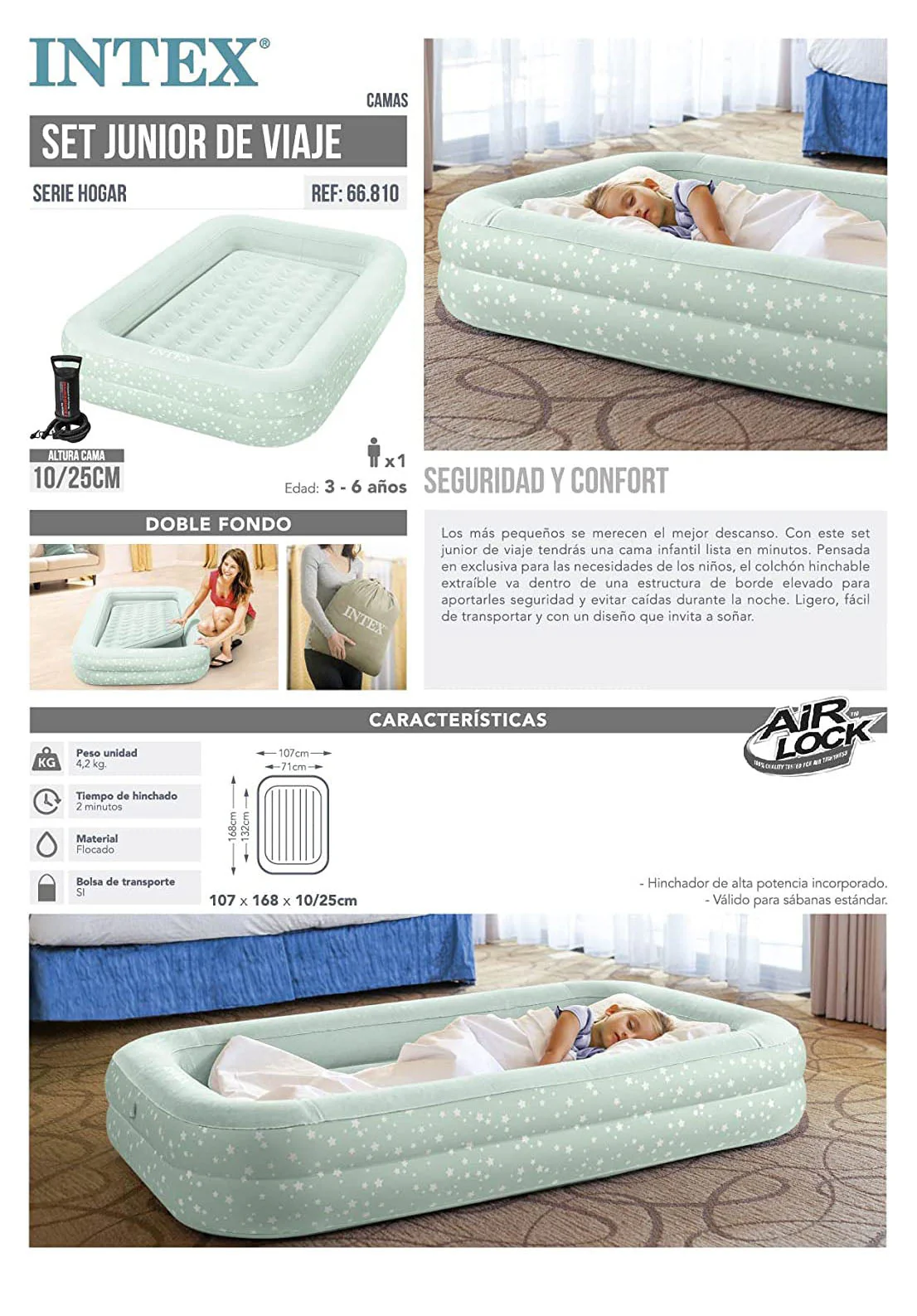 Intex 66810NP Floque + Airbed Air Bed Inflator Travel - Image 6
